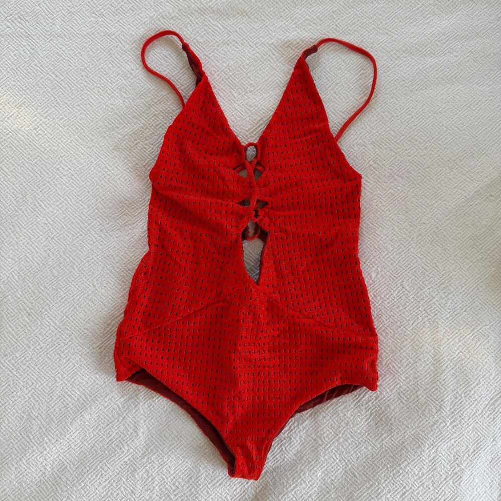 ACACIA - PETIT - ORANGE/RED - MESH FULL PIECE SWIMSUIT
